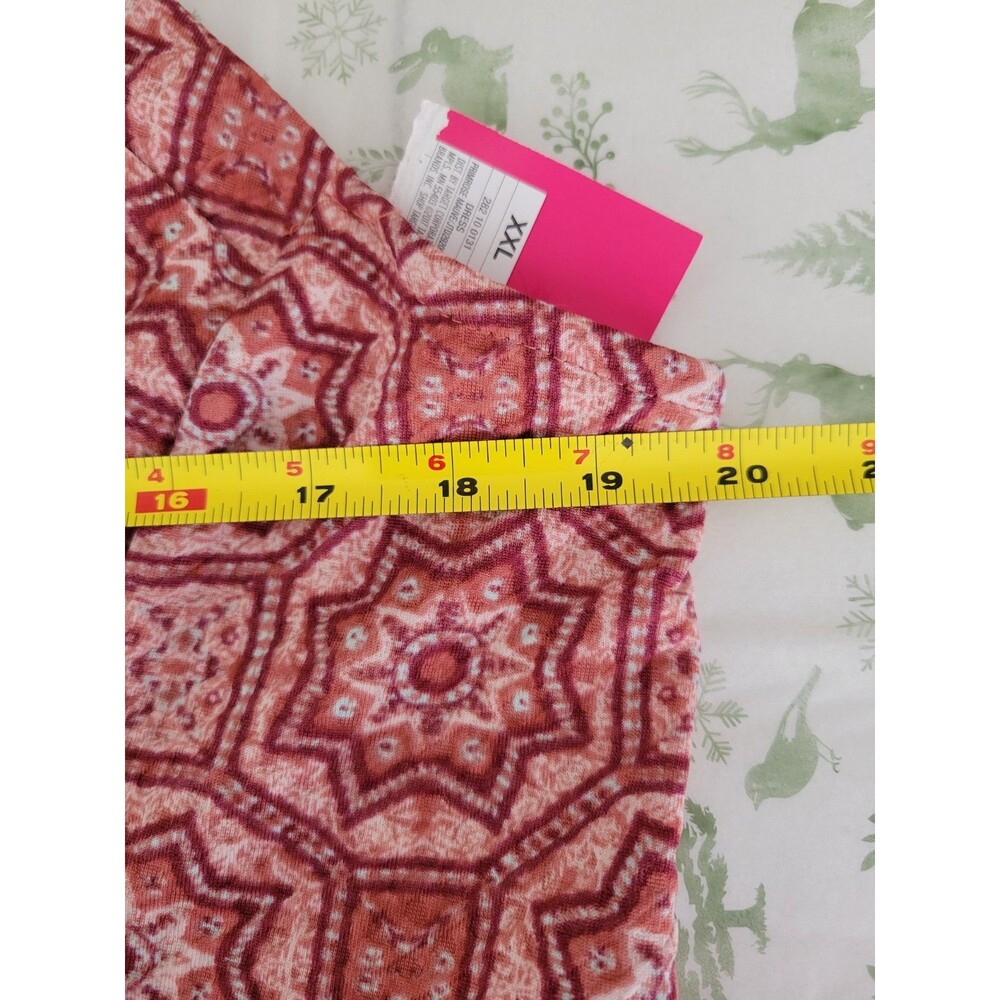 Pink Geometric Fit & Flare Dress Sleeveless Keyhole Back Boho Women's XXL NWT - Picture 7 of 7